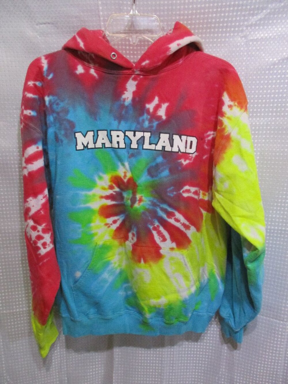 Boxercraft Inc. MARYLAND Tie Dyed Long Sleeve Pullover Hoodie  Sz. M